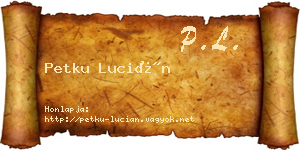 Petku Lucián névjegykártya
